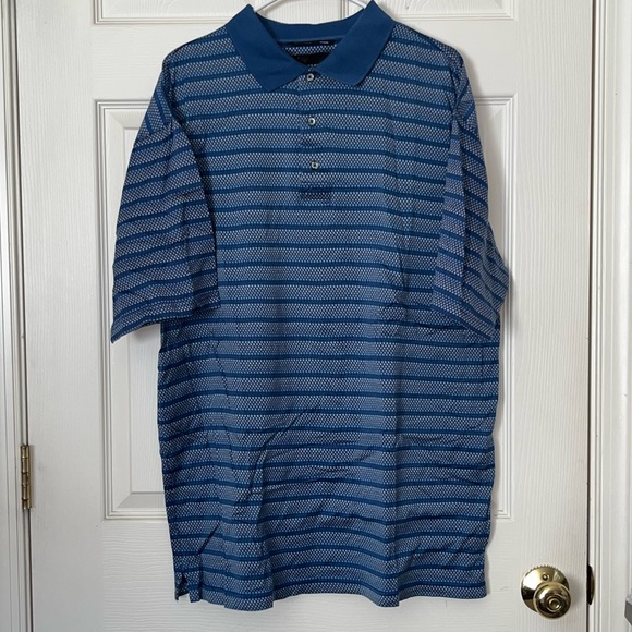 Men's Greg Norman Mercerized Cotton Golf Polo Shark Blue XL - Picture 2 of 15